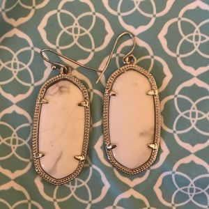 Kendra Scott “Danielle” Marble and Silver Earings